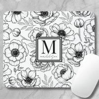 Floral Pattern Personalized Feminine Monogram