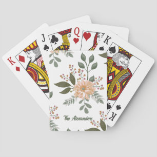 Floral Pattern - Personalized Playing Cards