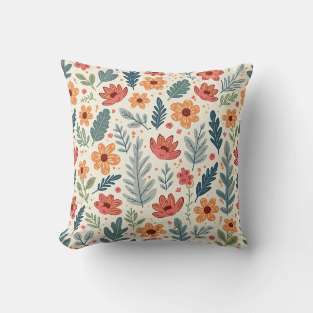 floral pattern pillow cushion (Front)
