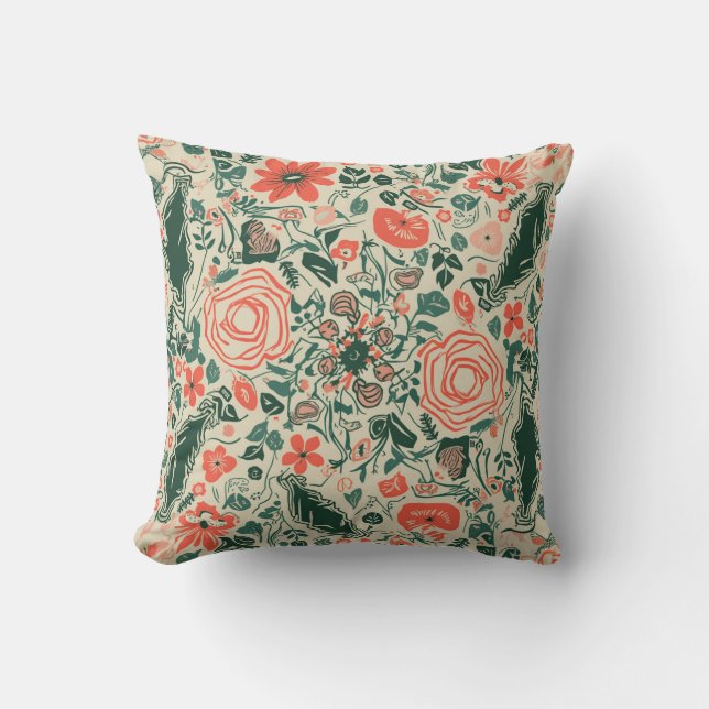 floral pattern pillow cushion (Front)
