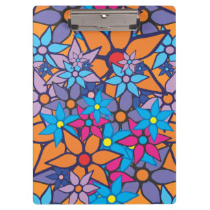 Floral Pattern Pop Art #5 Clipboard