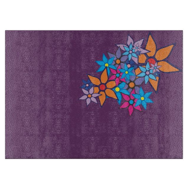 Floral Pattern Pop Art #5 Cutting Board (Front)