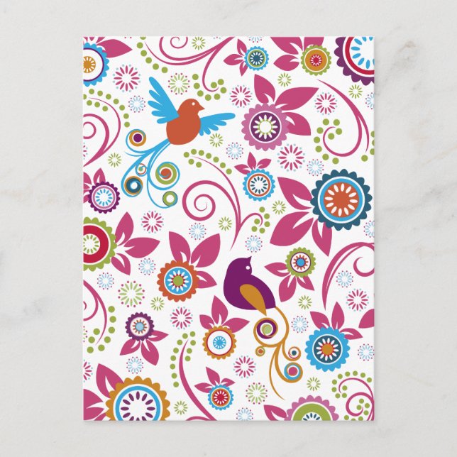 Floral Pattern Postcard (Front)