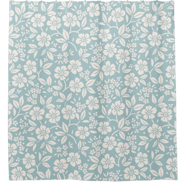 Floral pattern. Pretty flowers on grey blue backgr (Front)
