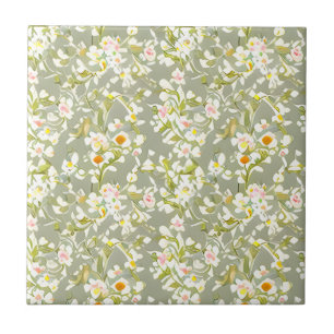 Floral Pattern Primrose Flowers Tile