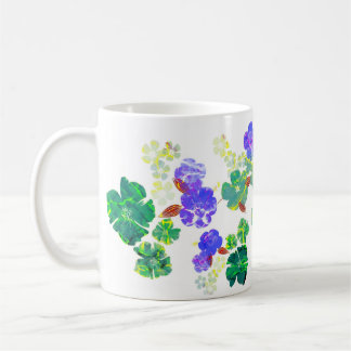 Floral pattern purple & green mug