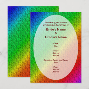 Floral Pattern Rainbow Autumn Wedding Invitation