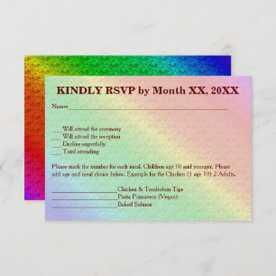 Floral Pattern Rainbow Autumn Wedding Invitation