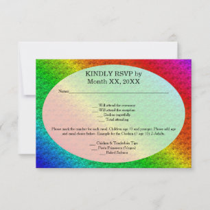 Floral Pattern Rainbow Autumn Wedding Invitation