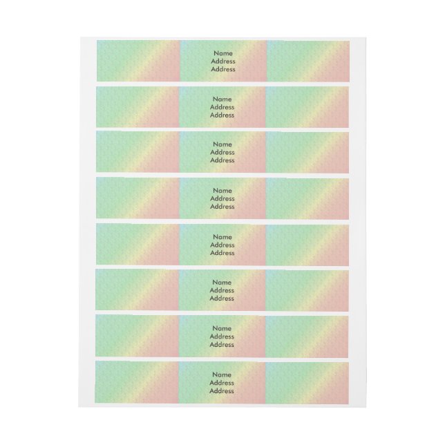 Floral Pattern Rainbow Autumn Wedding Wraparound Address Label (Sheet)
