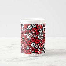 Floral Pattern Red and White
