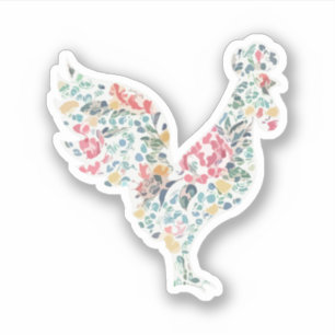 Floral Pattern Rooster Design