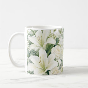 floral pattern roses coffee mug