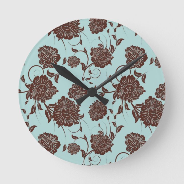 Floral Pattern Round Clock (Front)