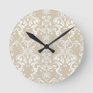 Floral Pattern Round Clock