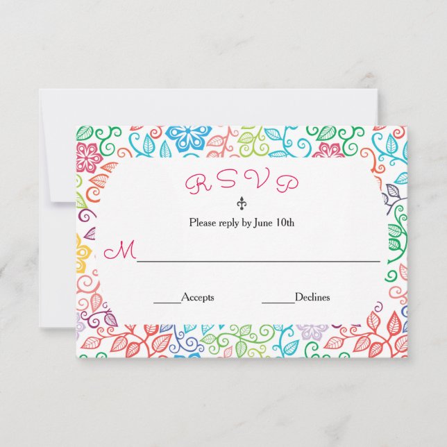 Floral Pattern - RSVP Card (Front)