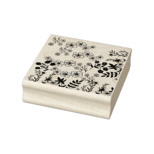 Floral Pattern Rubber Stamp