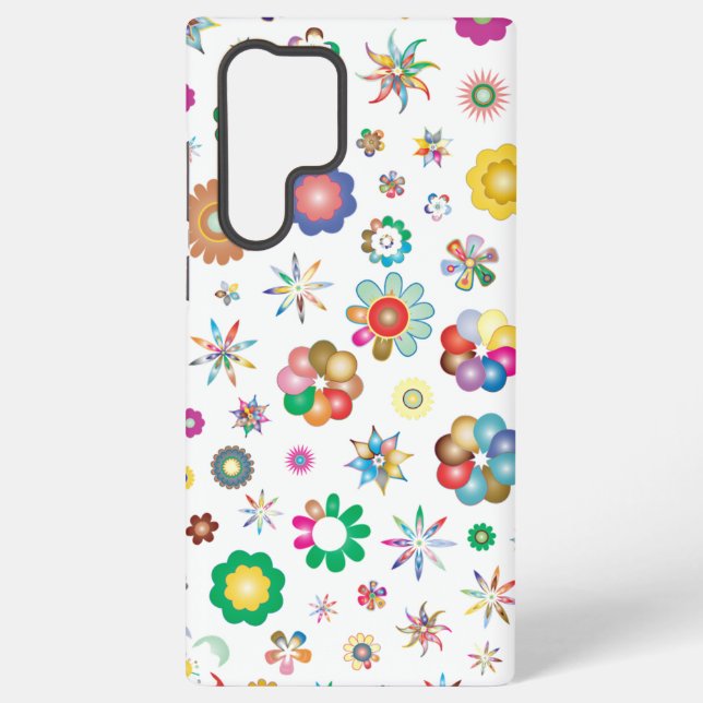 Floral Pattern Samsung Galaxy S22 Ultra Case (Back)