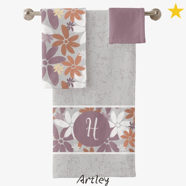 Floral Pattern Sapphic Lesbian Flag Monogram   (Créateur téléchargé)