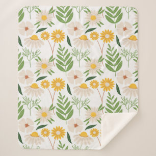 Floral Pattern Sherpa Blanket