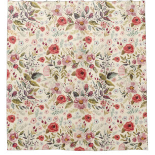 Floral pattern  shower curtain