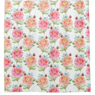 Floral pattern  shower curtain