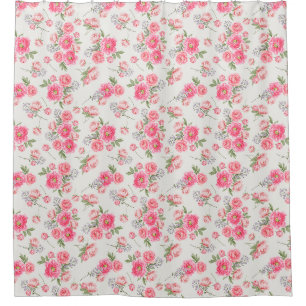 Floral pattern shower curtain