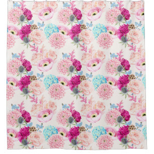 Floral pattern  shower curtain