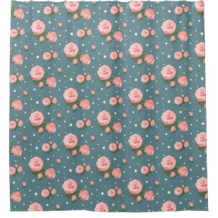 Floral pattern shower curtain