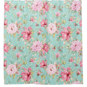 Floral pattern  shower curtain