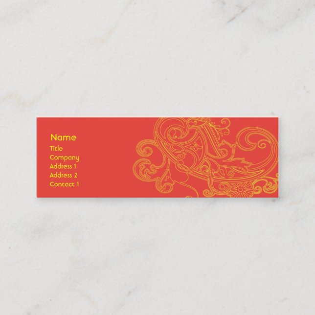 Floral Pattern - Skinny Mini Business Card (Front)