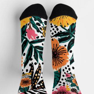 Floral pattern socks