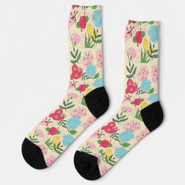 FLORAL PATTERN SOCKS (Left)