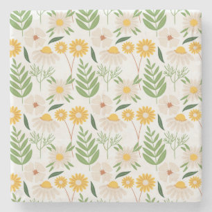 Floral Pattern Stone Coaster