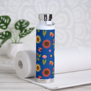 Floral pattern Sunflower butterflies  Water Bottle