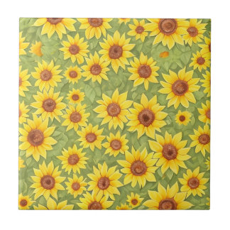 Floral Pattern Sunflower Flowers Tile
