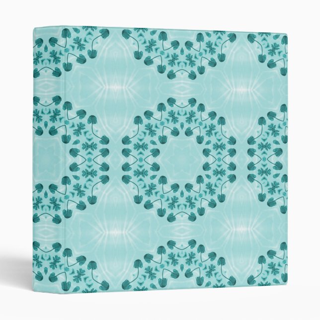 Floral Pattern, Teal Blue Binder (Front/Spine)