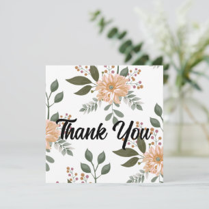 Floral Pattern Thank You Card