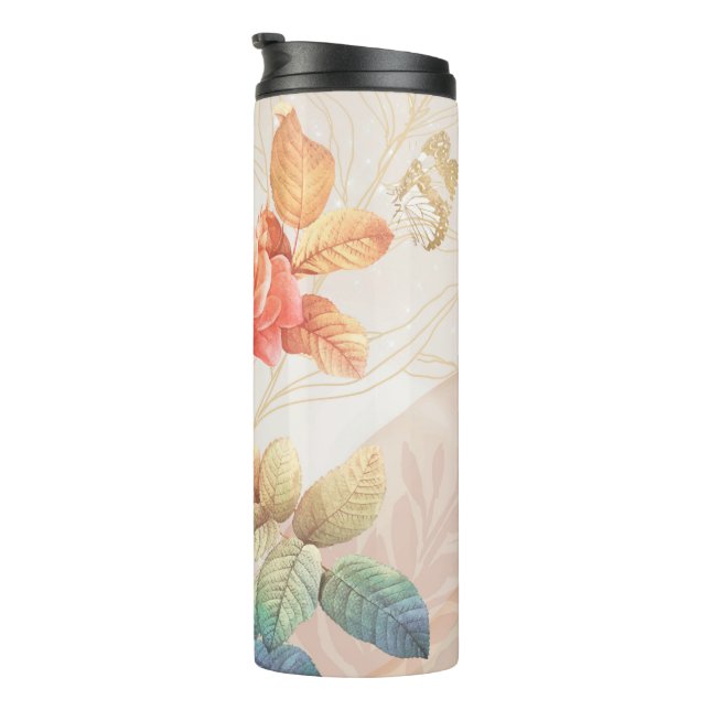 floral pattern thermal tumbler (Rotated Right)