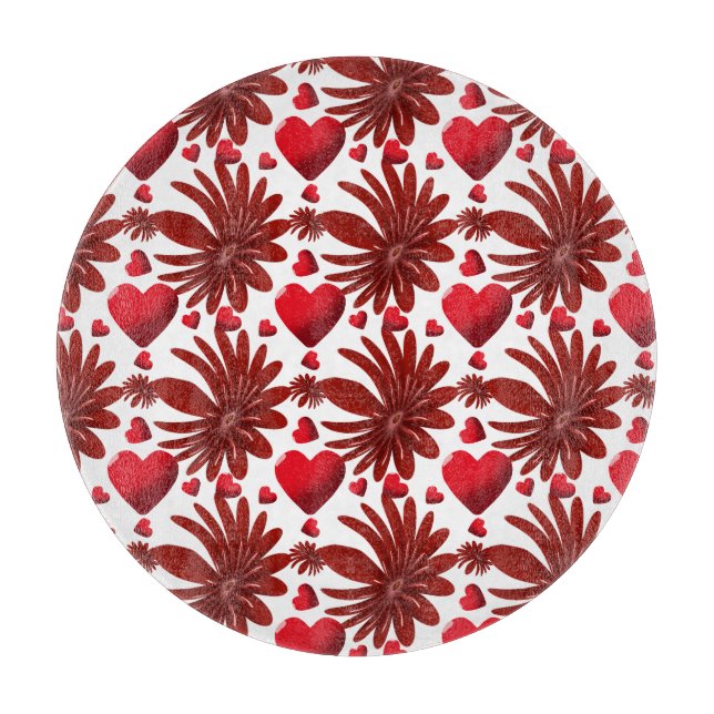 Floral pattern  throw blanket cutting board (Front)