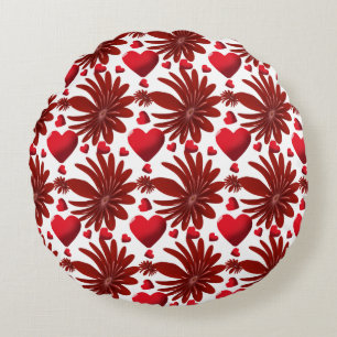 Floral pattern  throw blanket round pillow