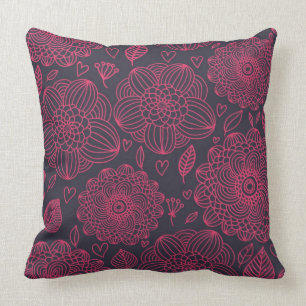 Floral Pattern Throw Pillow