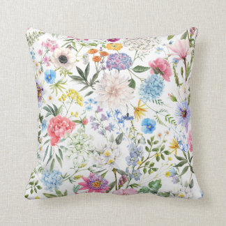 Floral Pattern Throw Pillow