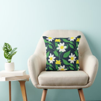 Floral Pattern Throw Pillow
