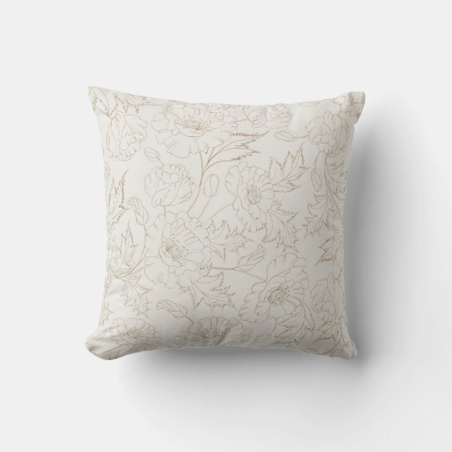 Floral Pattern Throw Pillow (Front)