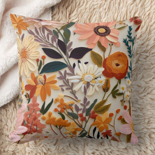 Floral Pattern Throw Pillow