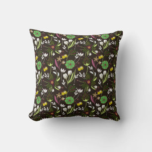 Floral Pattern Throw Pillow