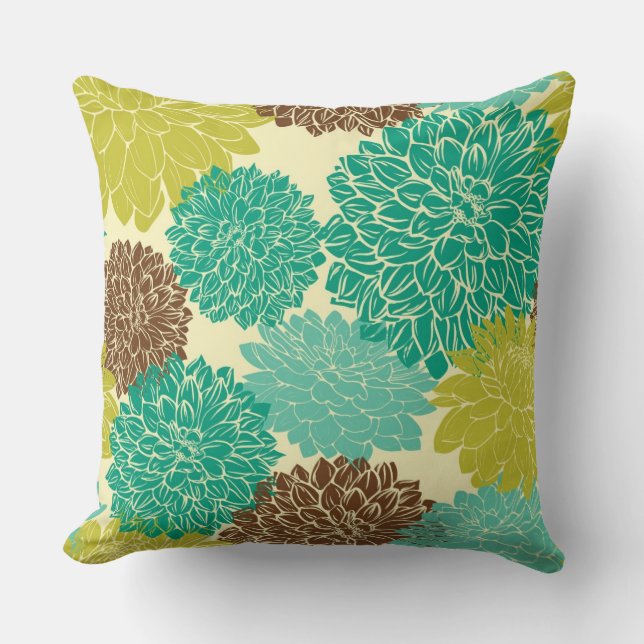 Floral Pattern Throw Pillow (Front)