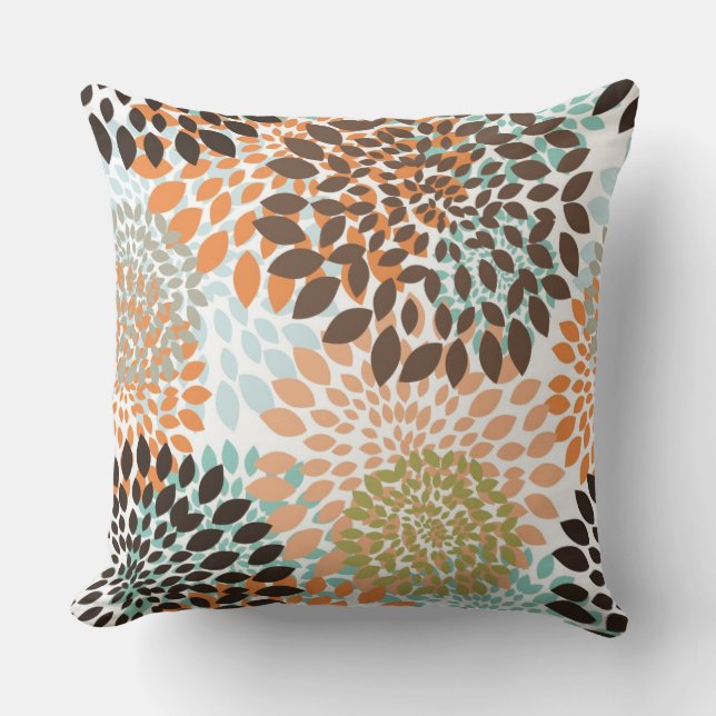 Floral Pattern Throw Pillow (Front)