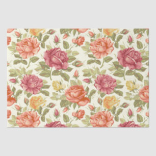 Floral pattern tissue paper